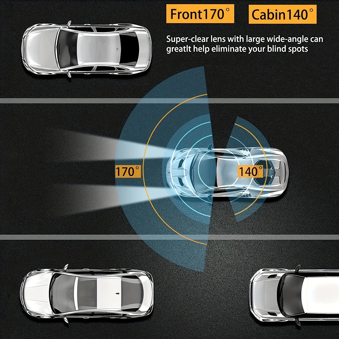 1080P WIFI Dual camera Dash Cam for cars,Front And Inside,car camera