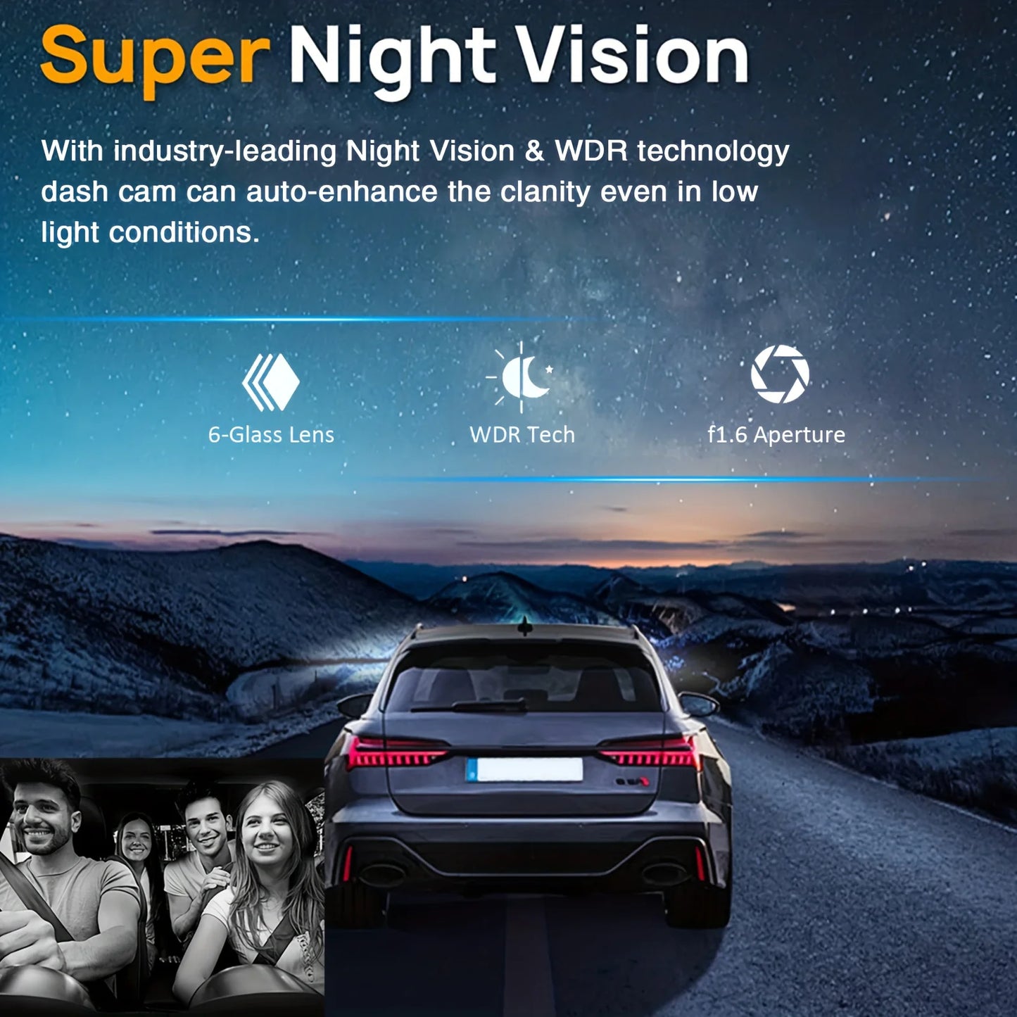1080P WIFI Dual camera Dash Cam for cars,Front And Inside,car camera