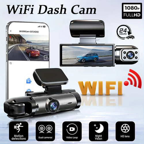 1080P WIFI Dual camera Dash Cam for cars,Front And Inside,car camera